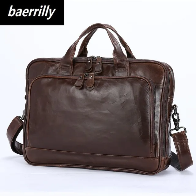 New Clic Design 100 Cow Leather Large Size Briefcases New Clic Design 100 Cow Leather Large Size Briefcases Men Casual Business Man Bag