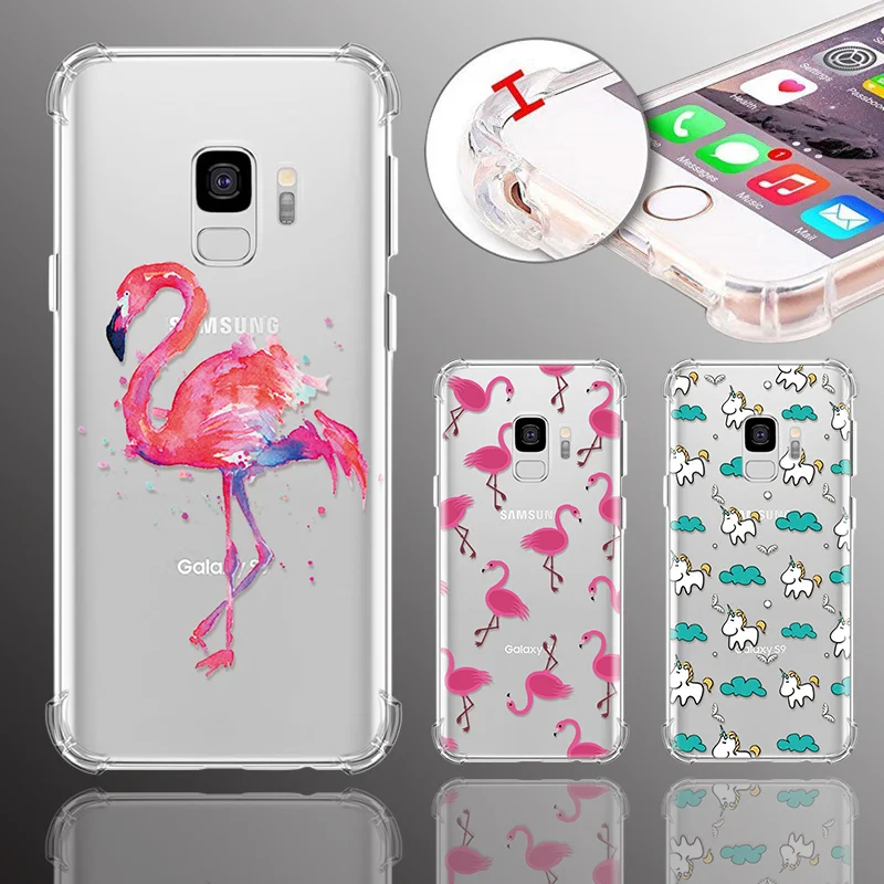 

Flamingo Unicorn Airbag Case For Samsung Galaxy S7 S8 S9 S10 S10E J3 J4 J5 J6 J7 A6 A8 Plus A9 A7 2018 2017 Note 8 9 TPU Cover