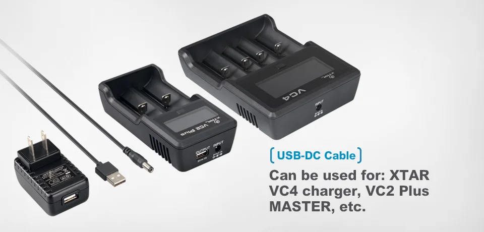 XTAR USB DC кабель DC порт специально предназначен для 5 в USB питания применяется к VC4 зарядное устройство, VC2 плюс мастер