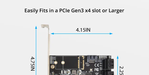 IOCREST SATA III 6g 5 портов плата контроллера PCIe 3,0x4 Плата расширения с низкопрофильным кронштейном