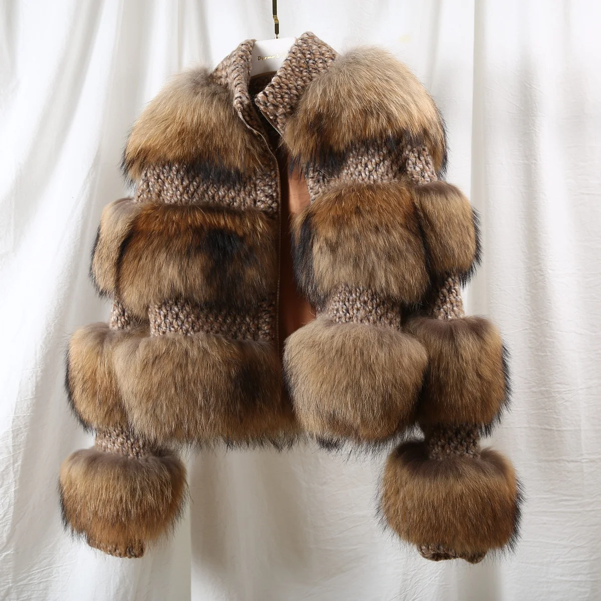 

Womens Winter Fashion 2018 Coat Parkas Mujer Real Fur Jacket Thick Warm Fur Loose Coat for Women Raccoon Dog Fur O-neck Coat