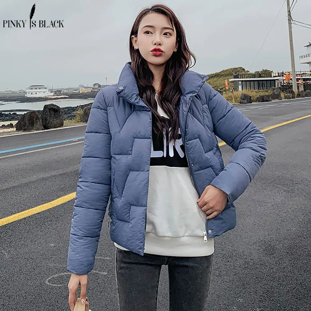 

PinkyIsblack 2019 Autumn Winter Women Parkas Fashion Women Jacket Winter Coat Female Stand Down Cotton Jacket Warm Short Coat