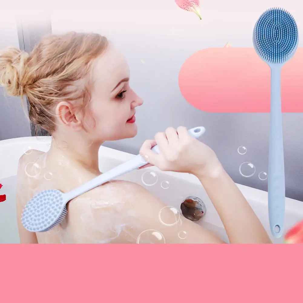 

VIBRANT GLAMOUR Soft Silicone Body Brush Long Handle Shower Shower Brush Spa Shower Brush Bath Massage Brushes