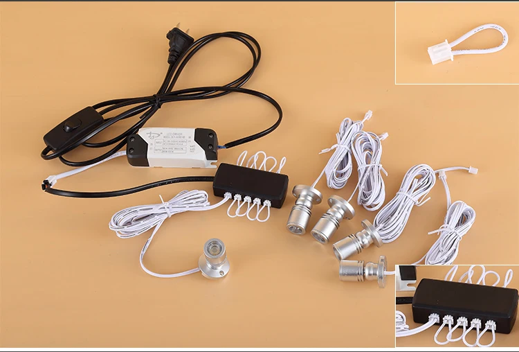 1W exposed LED mini spotlight AC220V for counter jewellery showcase cabinet light series circuit (12)