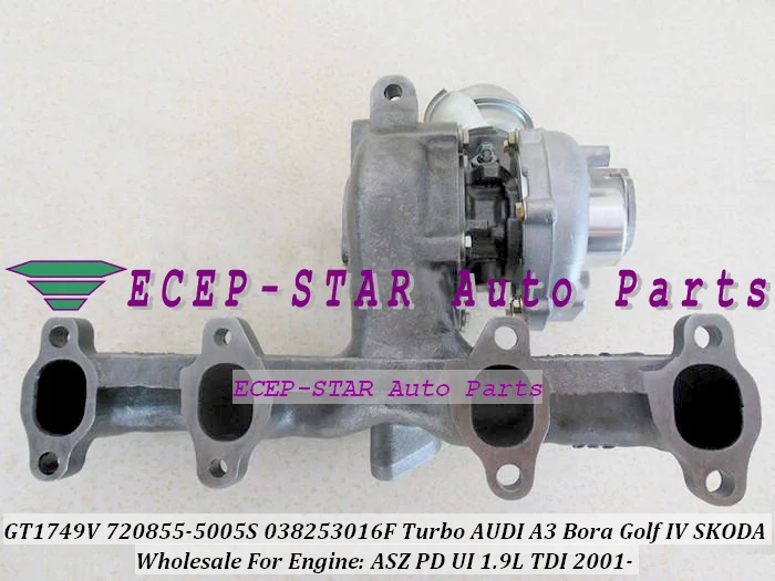 GT1749V 720855 720855-5005S 038253016F Q Turbo Turbocharger For AUDI A3 Vauxhall For Volkswagen VW Bora Golf IV SKODA Octavia ASZ 1.9L TDI (2)