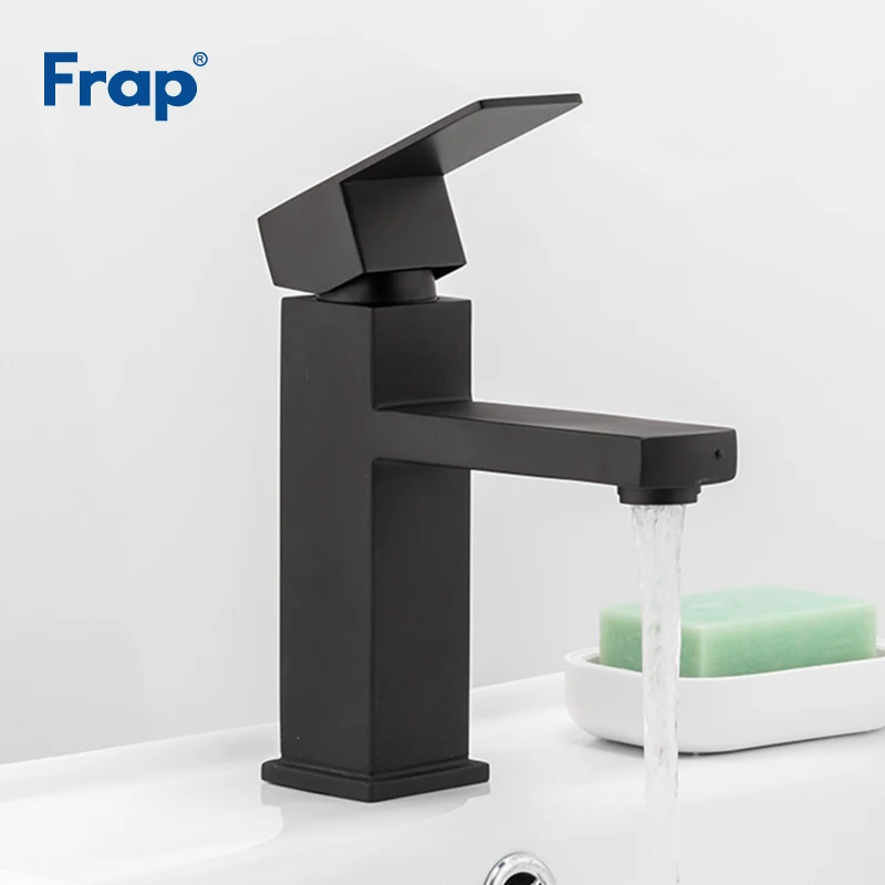 Frap Black Square Bathroom Sink Faucet Stainless Steel Basin Faucet Wash Tap Bathroom Toilet Deck Mounted Basin Mixer Tap Y10170 1