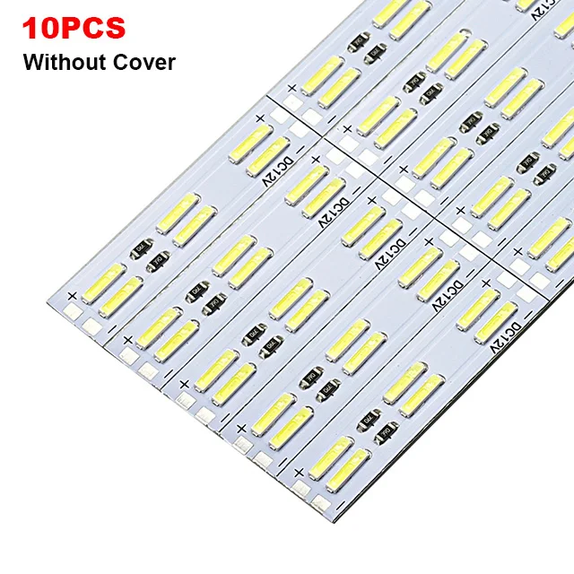 Полоса светодиодная жесткая Двухрядный 8520 DC12V кухня свет под шкаф алюминиевый светодиодный жесткий бар жесткий свет для кухни витрина ккрепление для светодиодной лентыабинет лампа аллюминиевый профиль led полоса а - Испускаемый цвет: 10pcs witbour cover