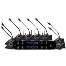 Professional one for eight wireless microphone conference gooseneck condenser microphone speech / conference room oxlasers high quality 2 4g usb wireless dynamic microphone for conference teacher and speech mic free shipping