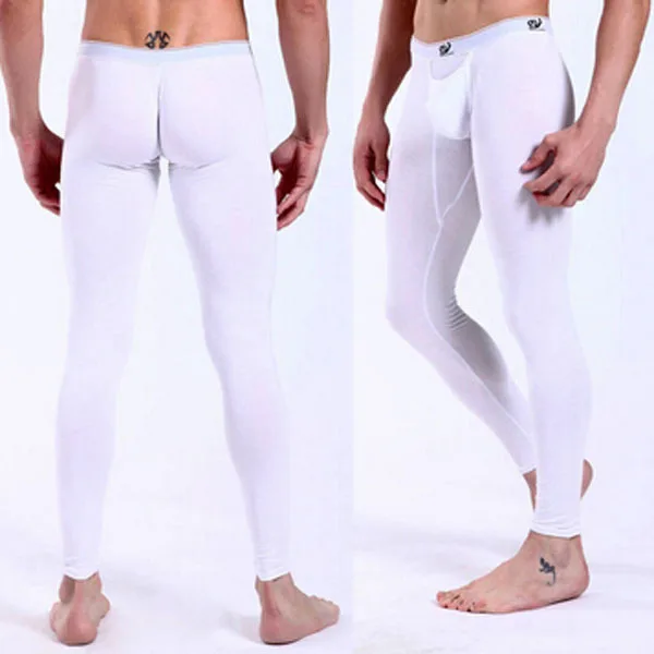 2015 Fashion White Modal Mens Winter Thermal Mens Spandex Tights Winter 