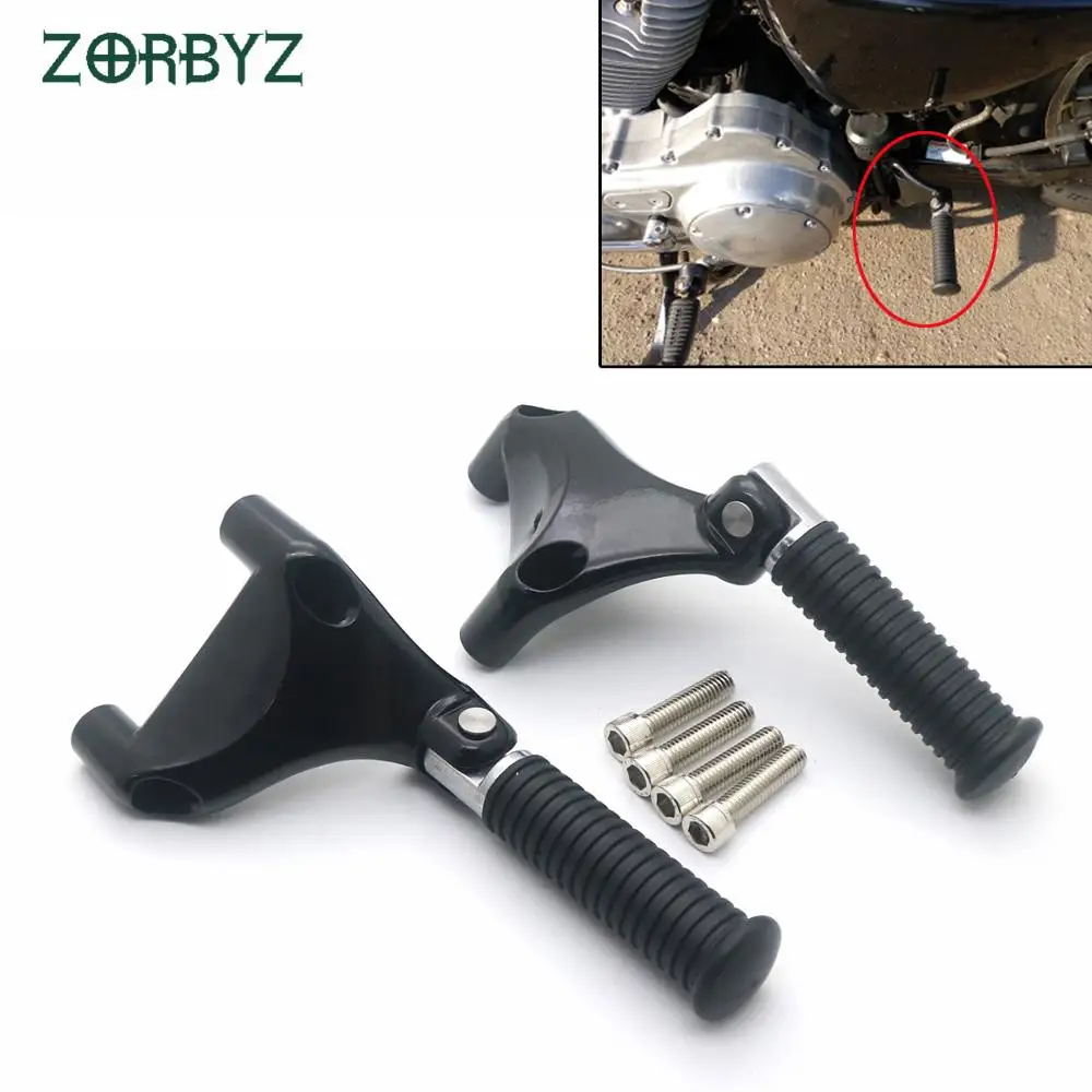 Zorbyz Black Passenger Rear Footpegs Foot Pegs Mount For Harley
