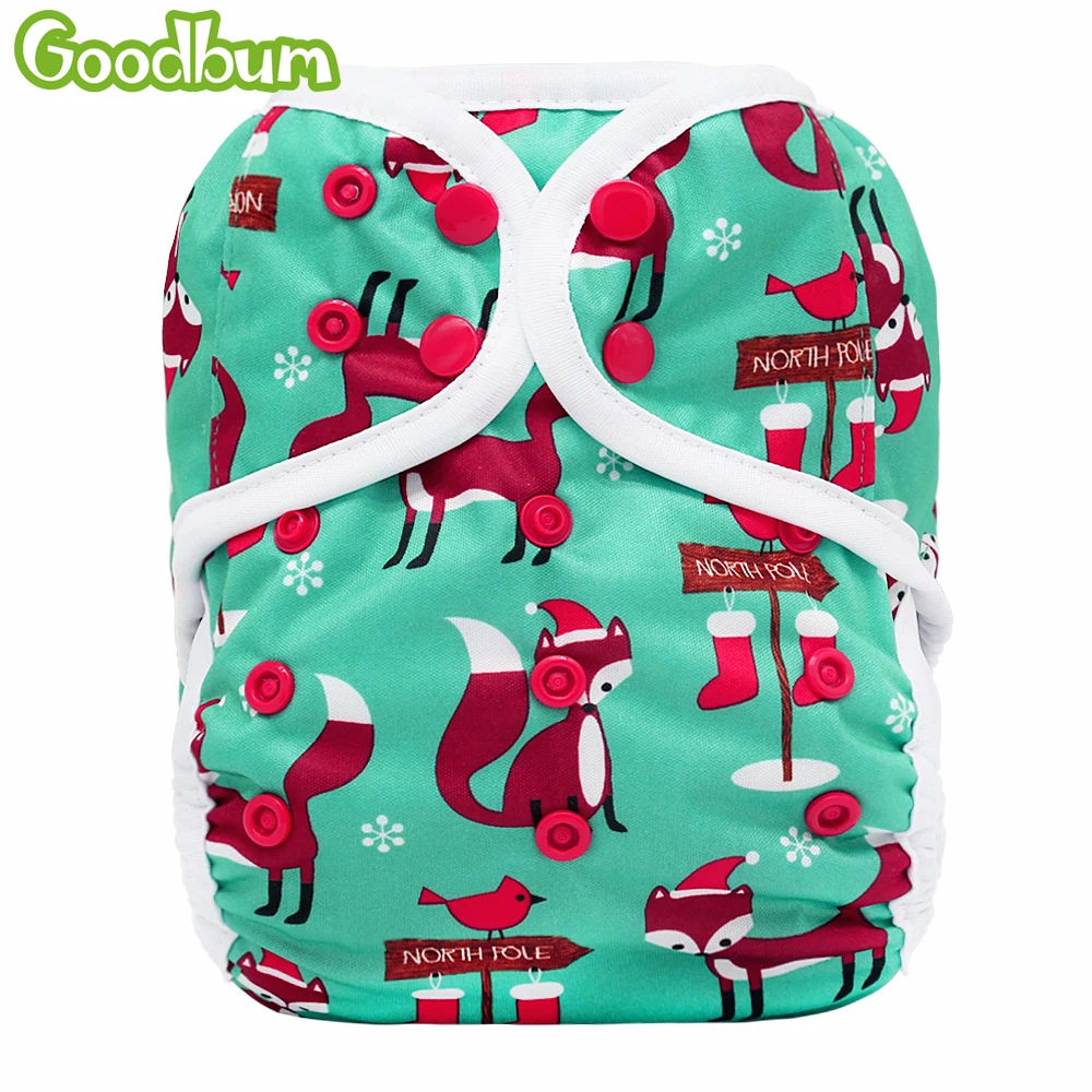 

Goodbum New Arrival 1PC Washable Cloth Diaper Cover Double Gusset Nappy PUL Suit 3-15kgs Adjustable Cloth Baby Nappies