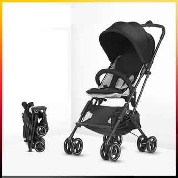 

Baby Four-Wheeled Trolley Lightweight One-click Folding Suspension Mini Capsule Car Take a Trip Boarding with You Baby Stroller