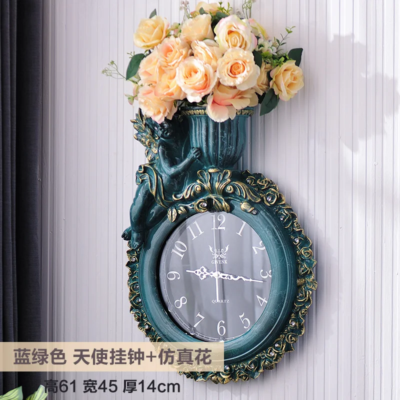 Retro Wall Clock Villa Wall Clock Elephant Color:M-45X14X61cm