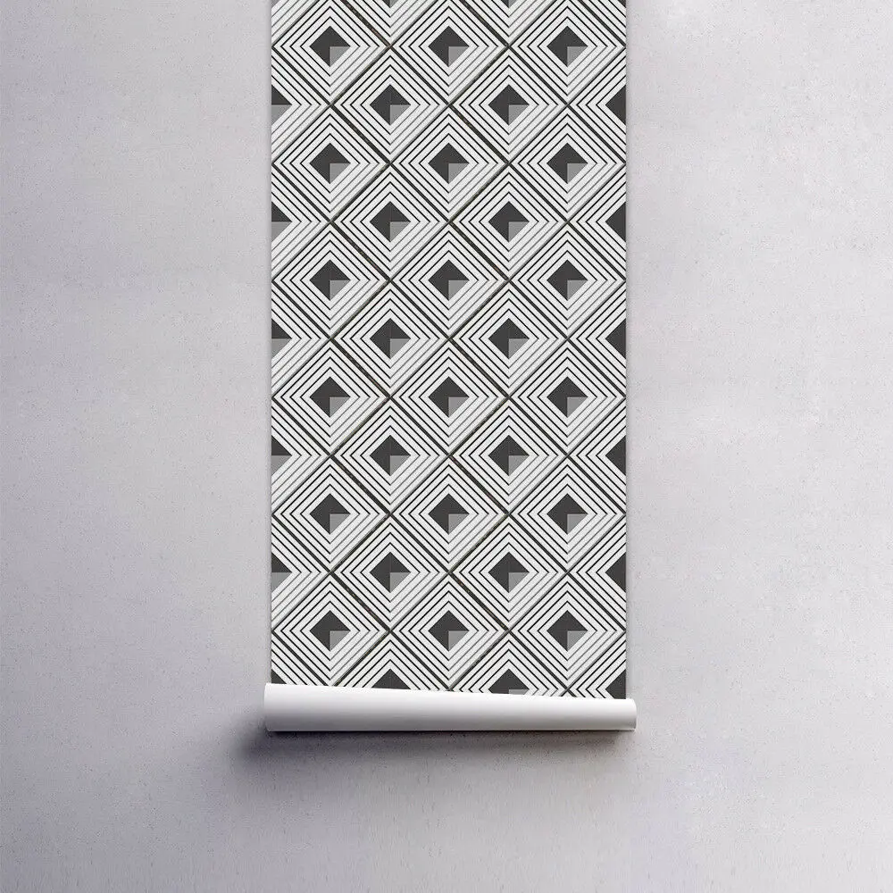 Grey Geometric Design DIY Self-adhensive Wall Stickers Home Decor Wallpaper