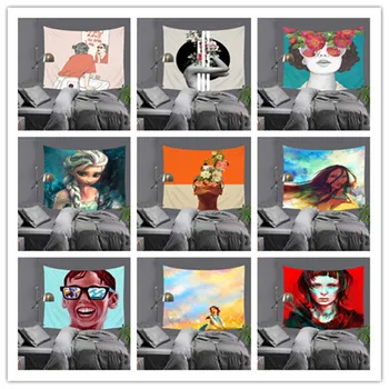 

Decorative Drapes Tapestry Nordic Wind Wall Hanging Background Cartoon Characters Small Fresh Background Tablecloth Tapestry