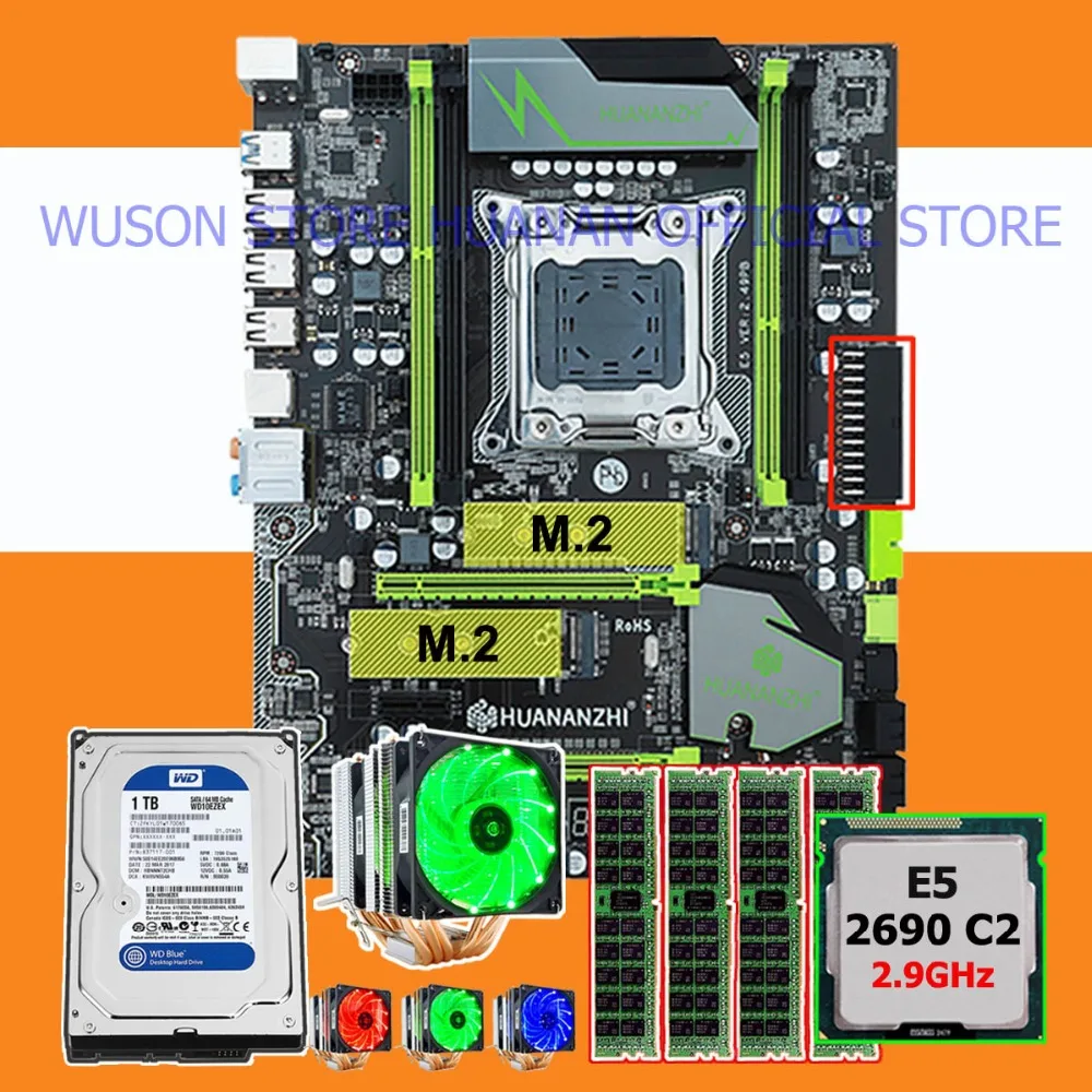 ^*Best Offers Discount HUANANZHI X79 Pro motherboard bundle dual M.2 slot CPU Xeon E5 2690 2.9GHz 6 tubes cooler RAM 32G(4*8G) 1TB SATA3.0 HDD