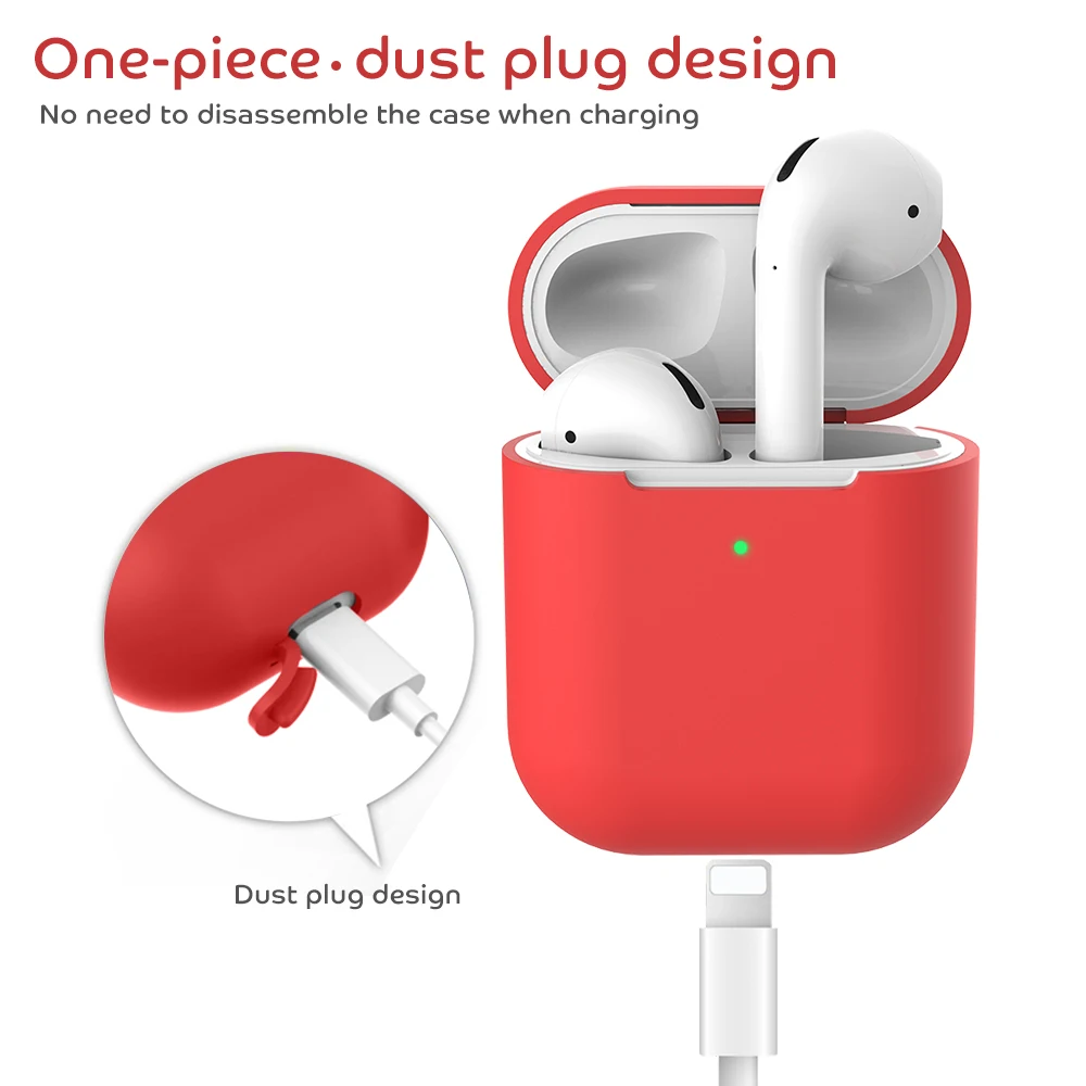 Silicone Case For Airpods 2 Protector 1:1 Cover Ultra Thin Accessories Cover Shockproof Case For Apple Air Pods 2 Coque Bag