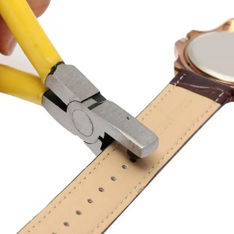 Buy 2mm Universal Leather Strap Watch Band Belt Punching Tool Yellow Small Hole