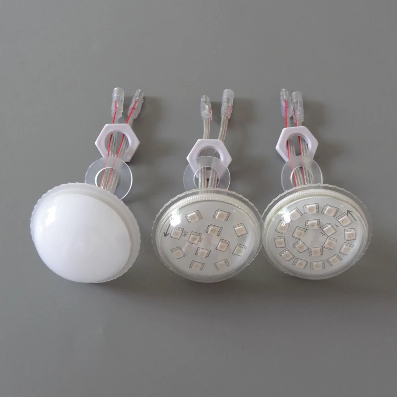 

DC24V;UCS2903 addressable RGB full color led smart module;IP68 rated;60mm diameter;clear or milky cover
