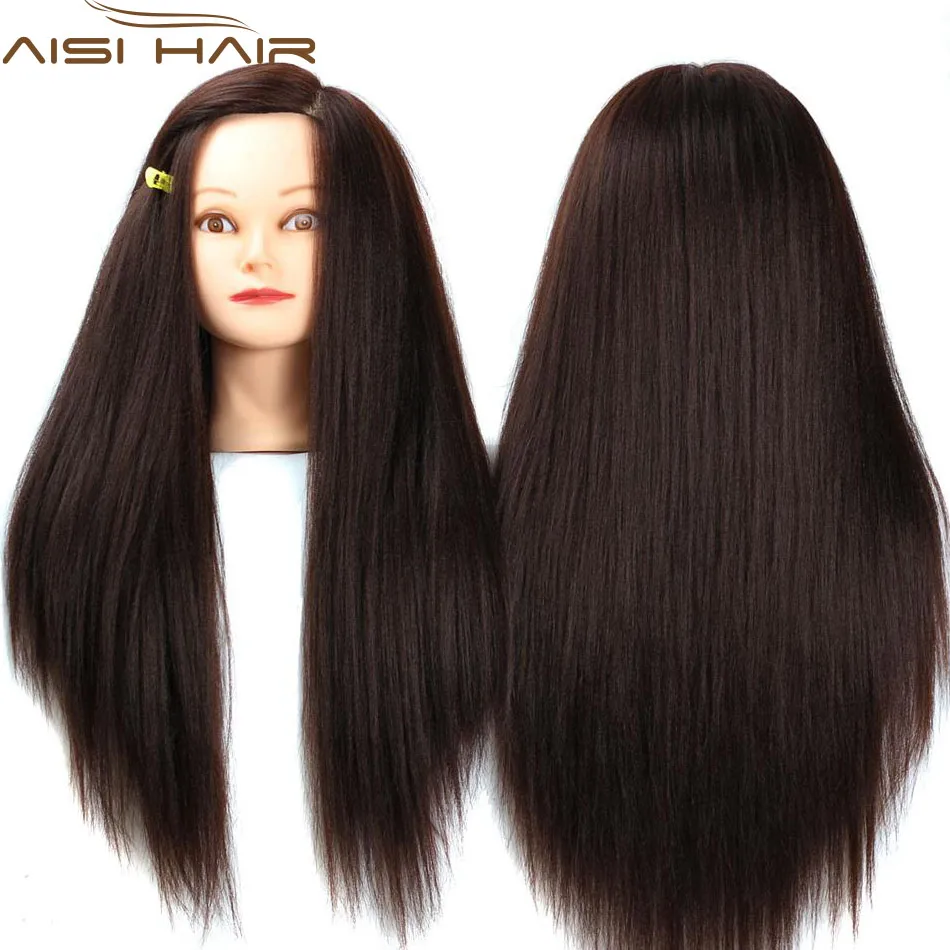 WISH Yaki Brown Training Mannequin Head With Hair Professional Styling