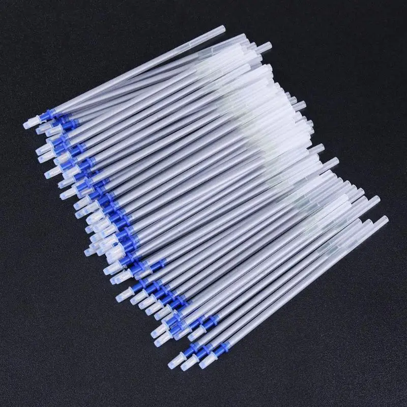 

100pcs Mercury Refillable Pen Water Erasable Pens Fabric Leather Craft Refill Pen for Leather Marking