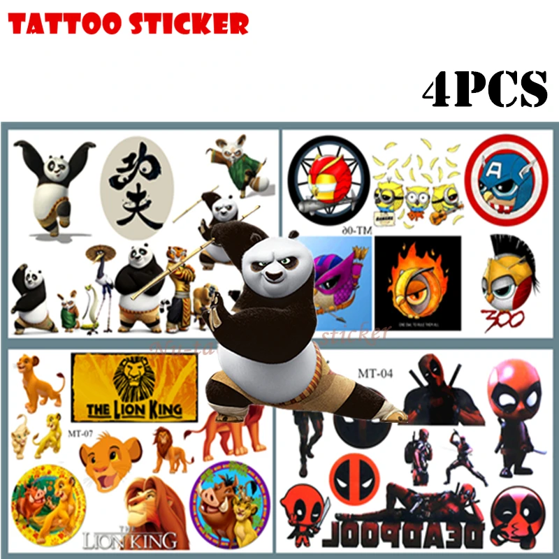 

Nu-TATY Cute Cartoon kung fu panda Child Temporary Tattoo Body Art Flash Tattoo Stickers 17*10cm Waterproof Home Decor Styling
