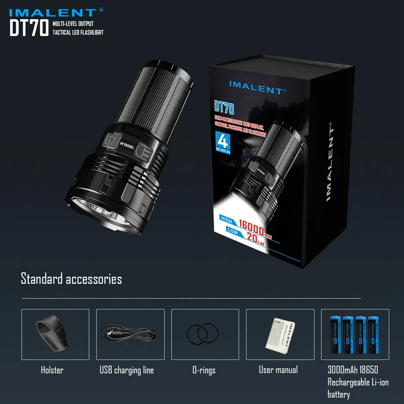 IMALENT DT70 16000 Lumens USB Rechargeable LED Tactical Flashlight (15)