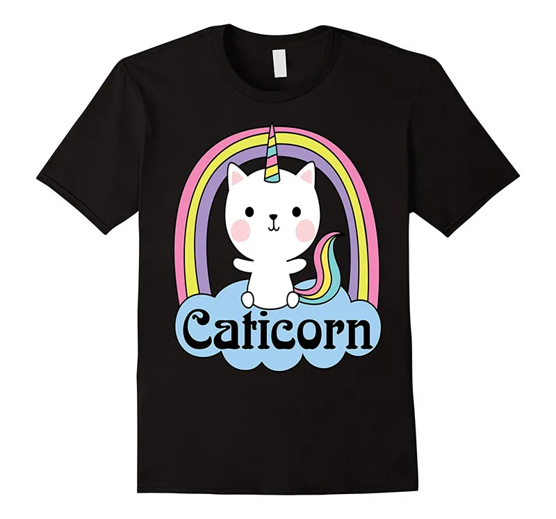 Футболка Logo Crew Neck Для мужчин женщин Caticorn Meowgical модные короткие футболки|Футболки|