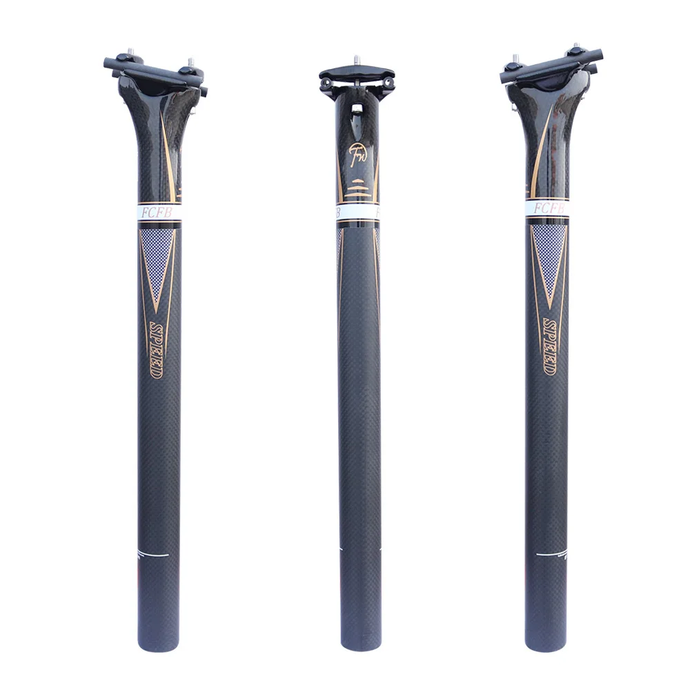 2017 NEW FCFB 3K seat post matt +glossy gold back 0mm carbon fiber seat