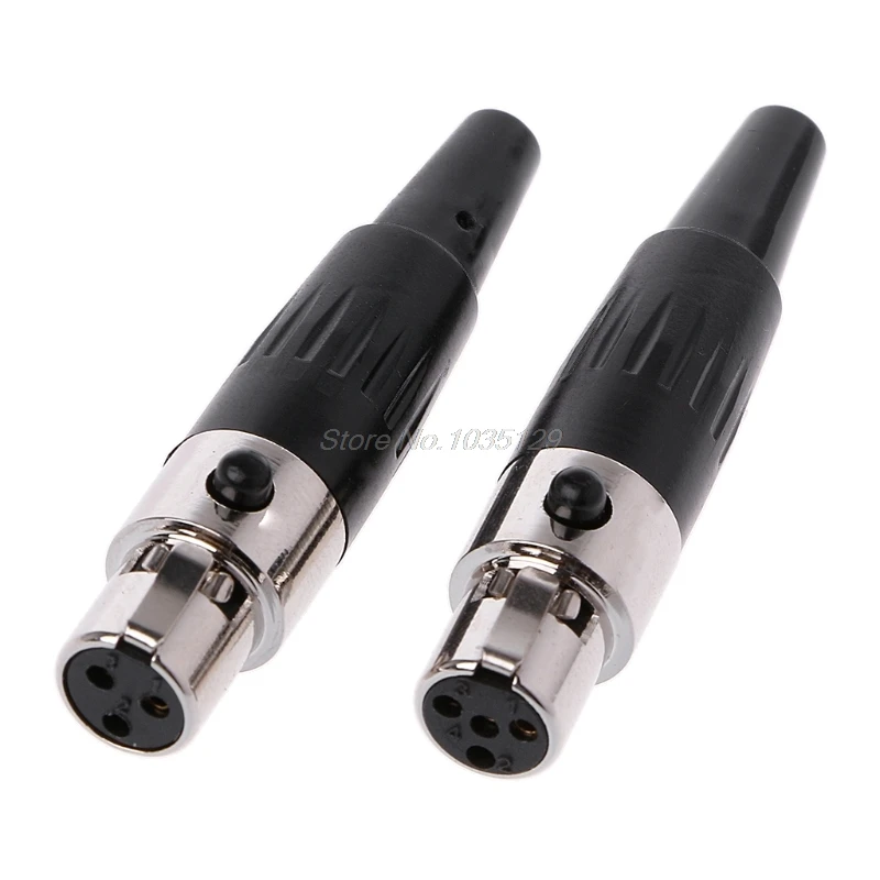 

1Pcs High Quality Mini XLR 3 4 Pin Female Plug Small XLR Audio Microphone Connector for MIC Soldering Straight GZZ Dropship