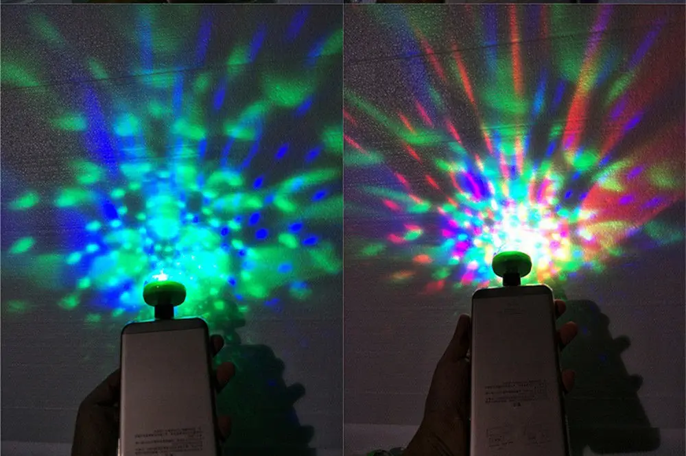 Диско-шар с питанием от USB сценический светильник RGB сценический декоративный проектор 4-светодиодный вращающийся зеркальный диско-шар для вечерние праздники для Android