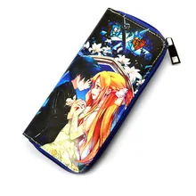 Аниме меч искусство онлайн длинный стиль PU кошелек с принтом Асуна и Кирито ж/молния