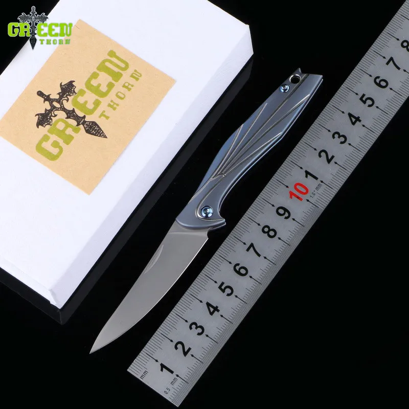

Green thorn original Phoenix folding knife M390 blade gasket TC4 Titanium 3D handle outdoor camping pocket fruit Knives EDC tool