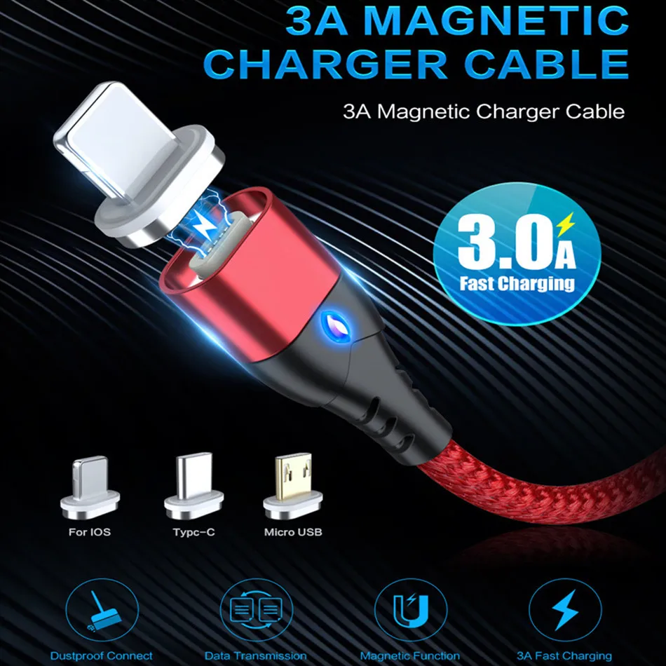 

Magnetic USB Cable Fast Charging Type C Cable Magnet Charger Data Charge Micro USB Cable Mobile For iphone X Cable Xiaomi Huawei