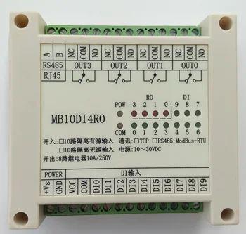 

Switch Input and Output 10-Channel Open-in 4-Channel Relay Output Module RS485 MODBUS-RTU Communication