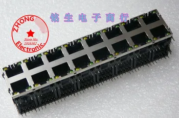 

1pcs/Lot RJ45 network 59/2x8/ / mother socket with shield with horizontal bending shrapnel inserted 16 port with LED lamp