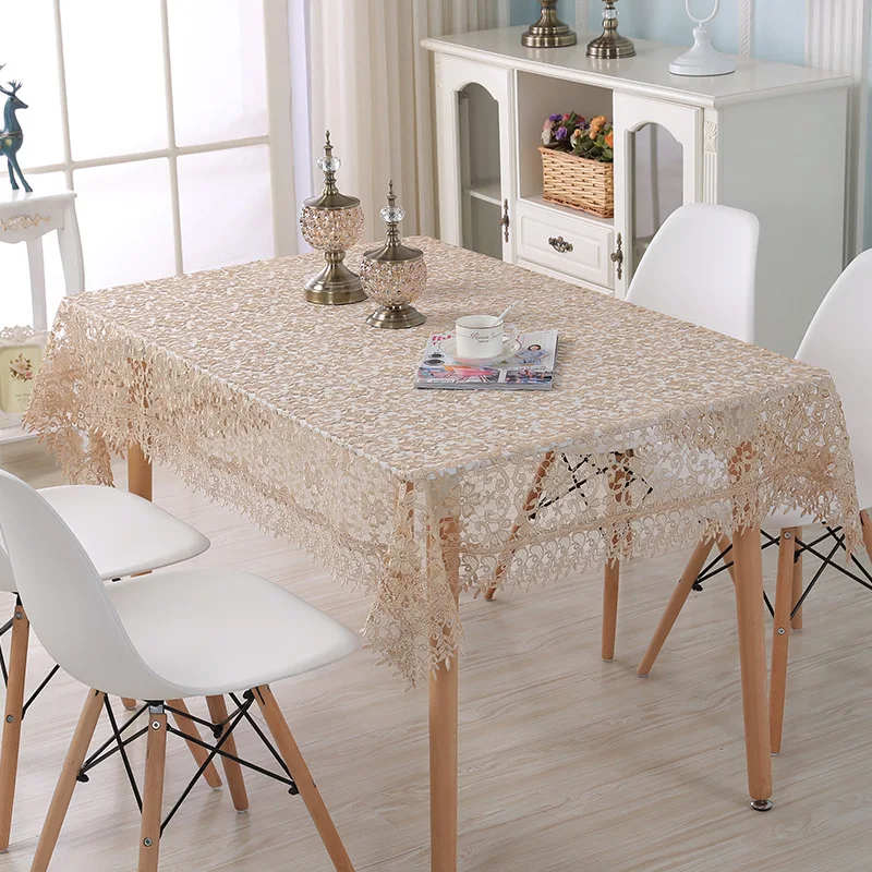 Luxury Lace Tablecloth Multi-purpose Round Square Rectangle Table cloth Coffee Table Cover Towels Wedding Home House Room Decor