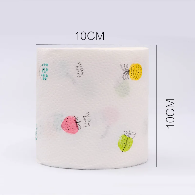 Лучший! 12 Roll 3 Ply Fruit Printed WC Ванна Смешная туалетная бумага Ткань Товары для ванной Рулонная бумаг Лучший!
