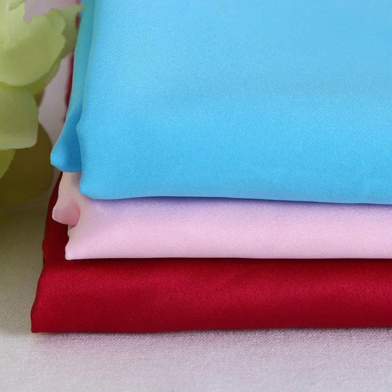 

Spring and Summer Clothing Libuya Light Elastic Satin Cloth Polyester Spandex Satin Fabric Dress Halter Shirt Textile Material