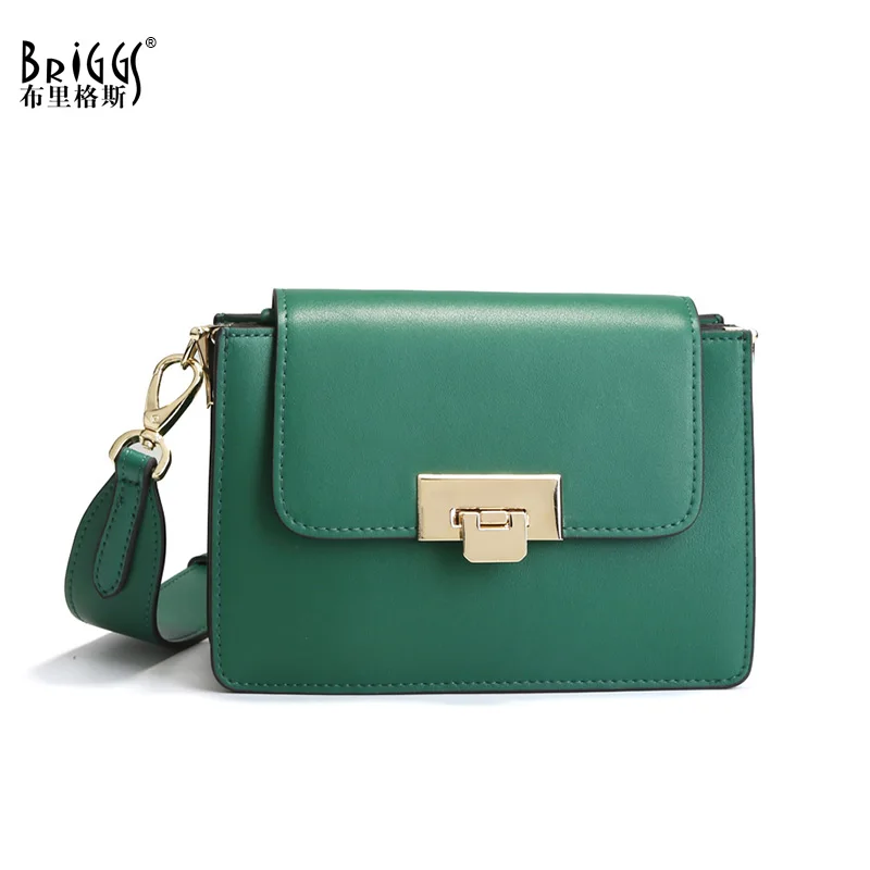 

BRIGGS Genuine Leather Luxury Handbag Small Women Bag Designer Famous Brand Female Shoulder Bags Cow Leather Women Messenger Bag