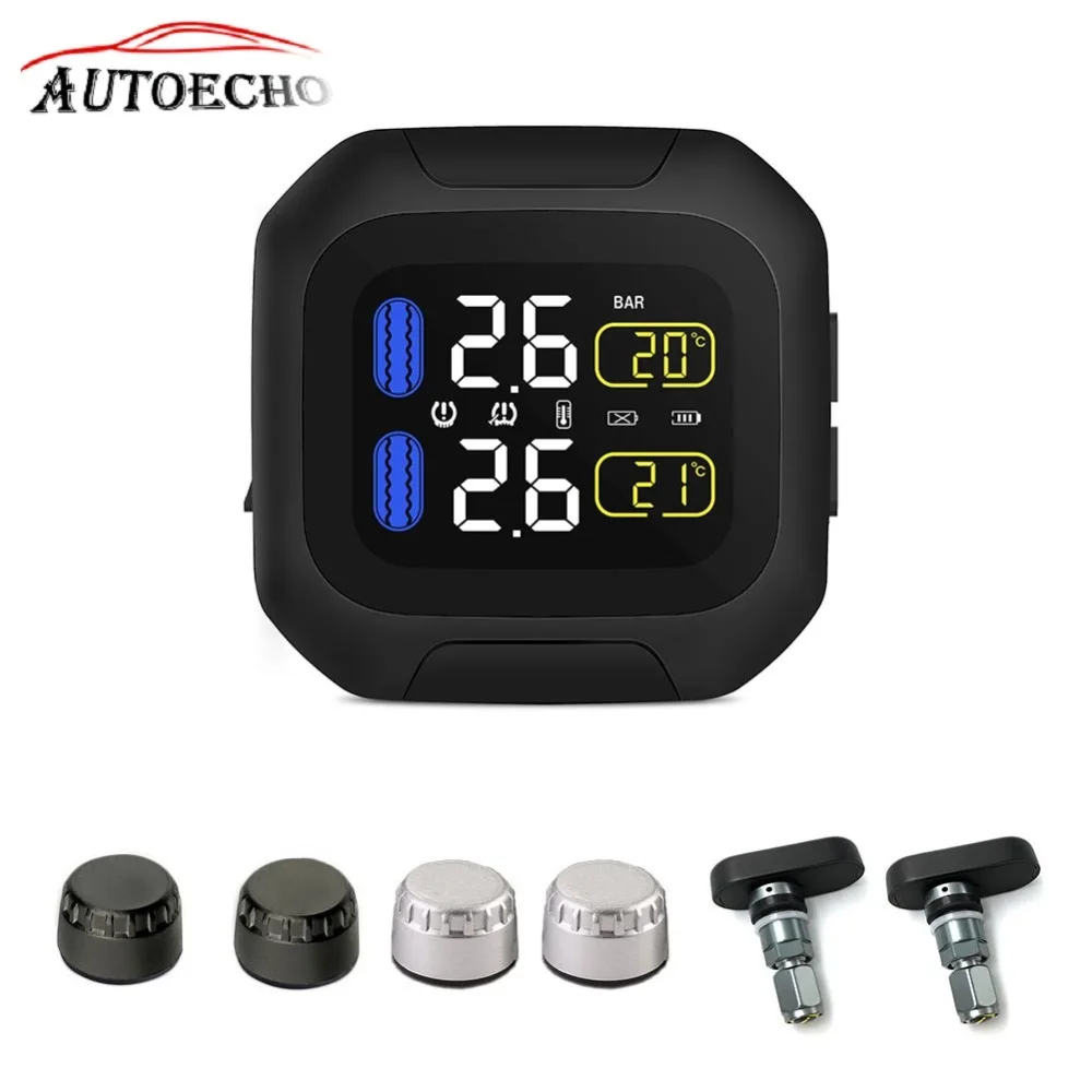 

[Genuine]Waterproof TPMS Motorcycle Real Time Tire Pressure Monitoring System USB Wireless LCD Display 2 External WI Sensor