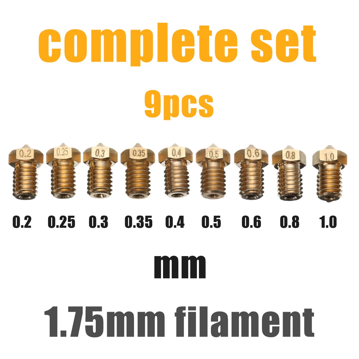 Mayitr 9 قطعة 1.75 مللي متر خيوط الطارد فوهة 3D ملحقات الطابعة فوهة مجموعة ل 3D V6 J-رئيس و MK8 Makerbot 3D طابعة جزء