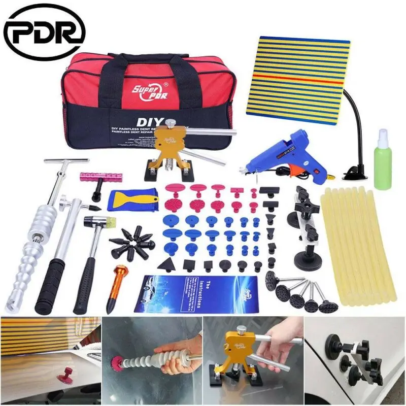 

PDR Slide Hammer LED Line Board Dent Lifter Rubber Hammer Dent Removal Tools Paintless Repair Tools