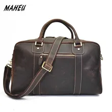 MAHEU винтажная модная кожаная дорожная сумка мужская с ноутбуком для ноутбука межслойные дорожные сумки и багаж для мужчин большой