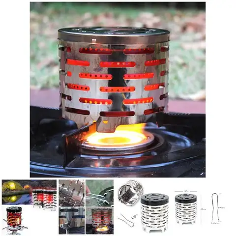 Aquecedor de Acampamento ao ar Fogão a Gás Novo Portátil Mini Tampa Livre Capa Aquecedor Aço Inoxidável Xd88