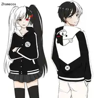 Adult Unisex Anime Danganronpa Monokuma Katoen Hooded Jas Kostuums Cosplay Voor Vrouw Man Pluz Size