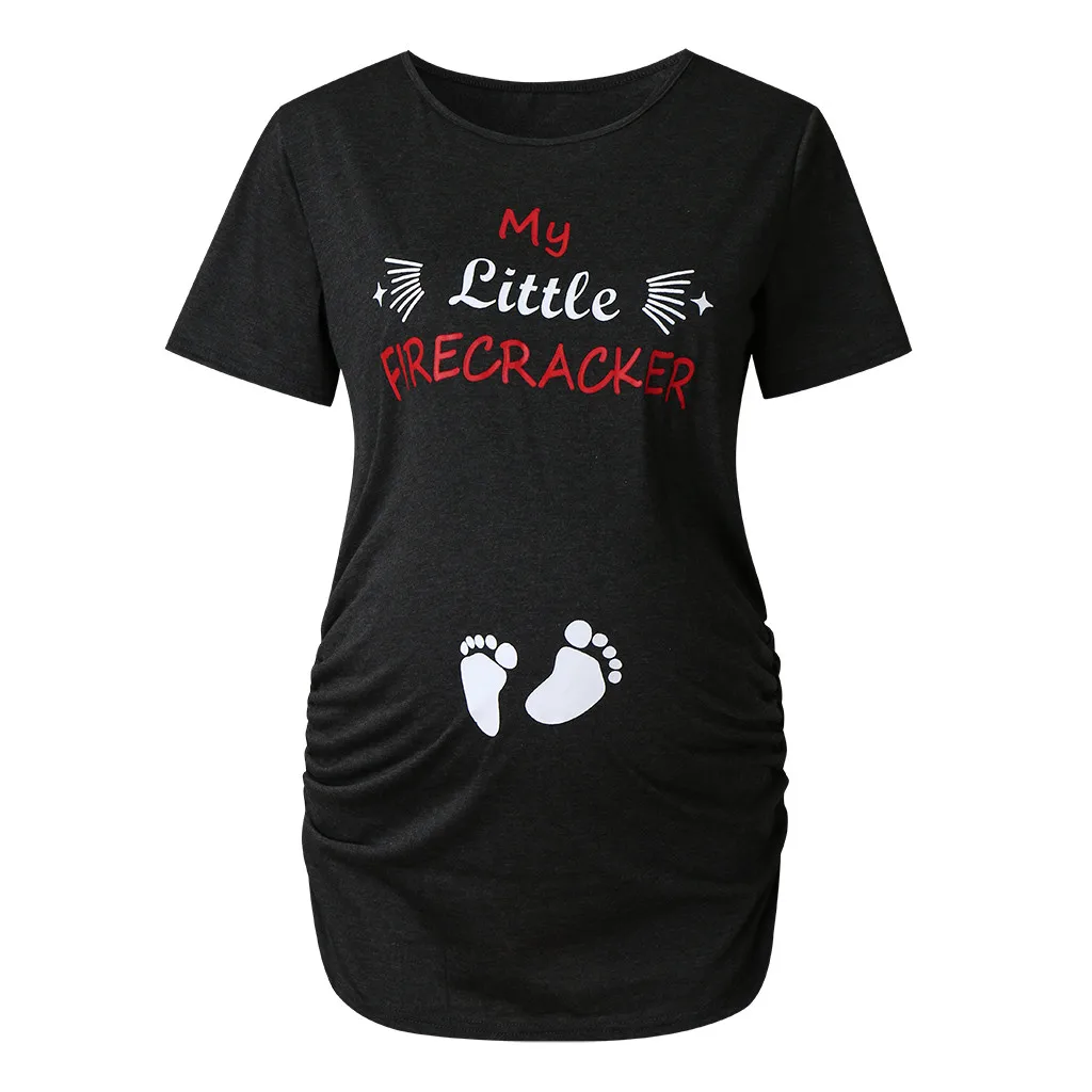 Женская одежда для беременных с короткими рукавами и круглым вырезом; рубашка для беременных; одежда для грудного вскармливания; Ropa De Maternidad