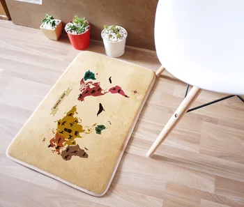 

New 40x60cm Carpet For Living Room Bedroom Rectangle Rugs Coral Velvet Suede Mats tapetes de cozinha home decoration World map