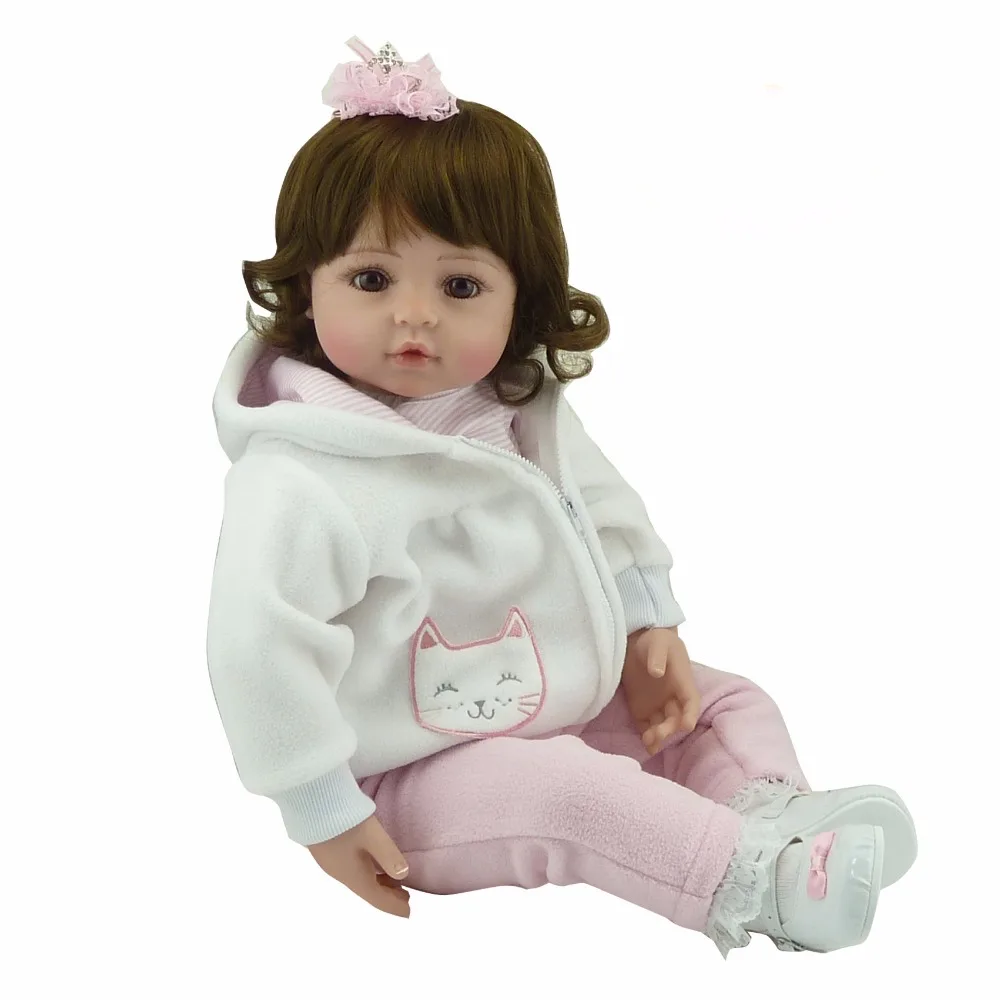 

Girl bebe-reborn 22" soft silicone vinyl reborn baby dolls toys for children gift princess babies toddler dolls play house toys