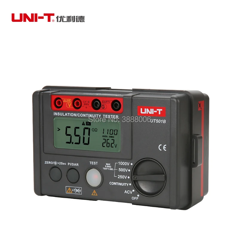 

UNI-T UT501B Digital Insulation Resistance Meter Ground Megohmmeter Voltmeter 1000V Lcd Backlight Digital Earth Tester Megger